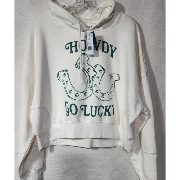 Howdy white crop top Hoodie women's XL Grayson/threads - Picture 1 of 7